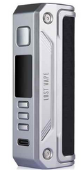 LostVape Thelema Solo 100W box mod i SS carbonfiber med sort sidegreb og 0,96 inch TFT-farveskærm