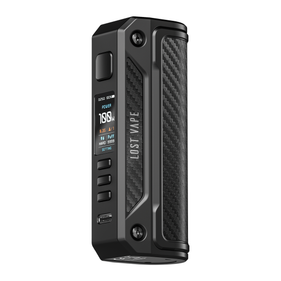 LostVape Thelema Solo 100W box mod i Classic Black med 0,96 inch TFT farveskærm og beskyttelsesfunktioner