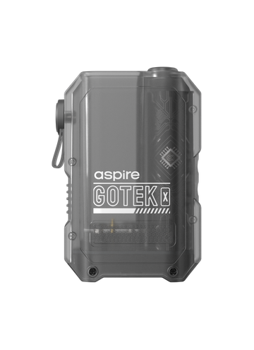 Aspire GoTek X Mod e-cigaretmod i gennemsigtig grå med indbygget batteri og USB C opladning
