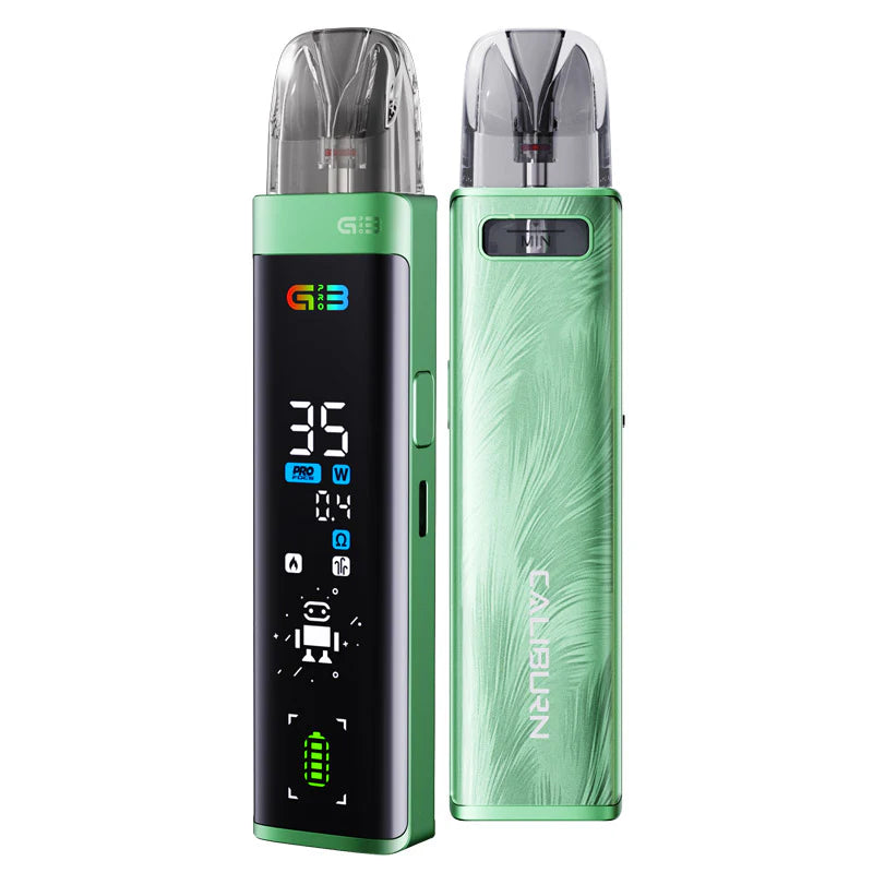 Uwell Caliburn G3 Pro Kit pod vape i mintgrøn med justerbar airflow og tydeligt display