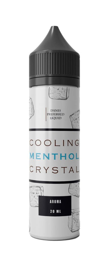 Danes Preferred Liquid Cooling Menthol Crystal 20 ml e-væske i hvid flaske med kølende mentolsmag og nikotinsalt