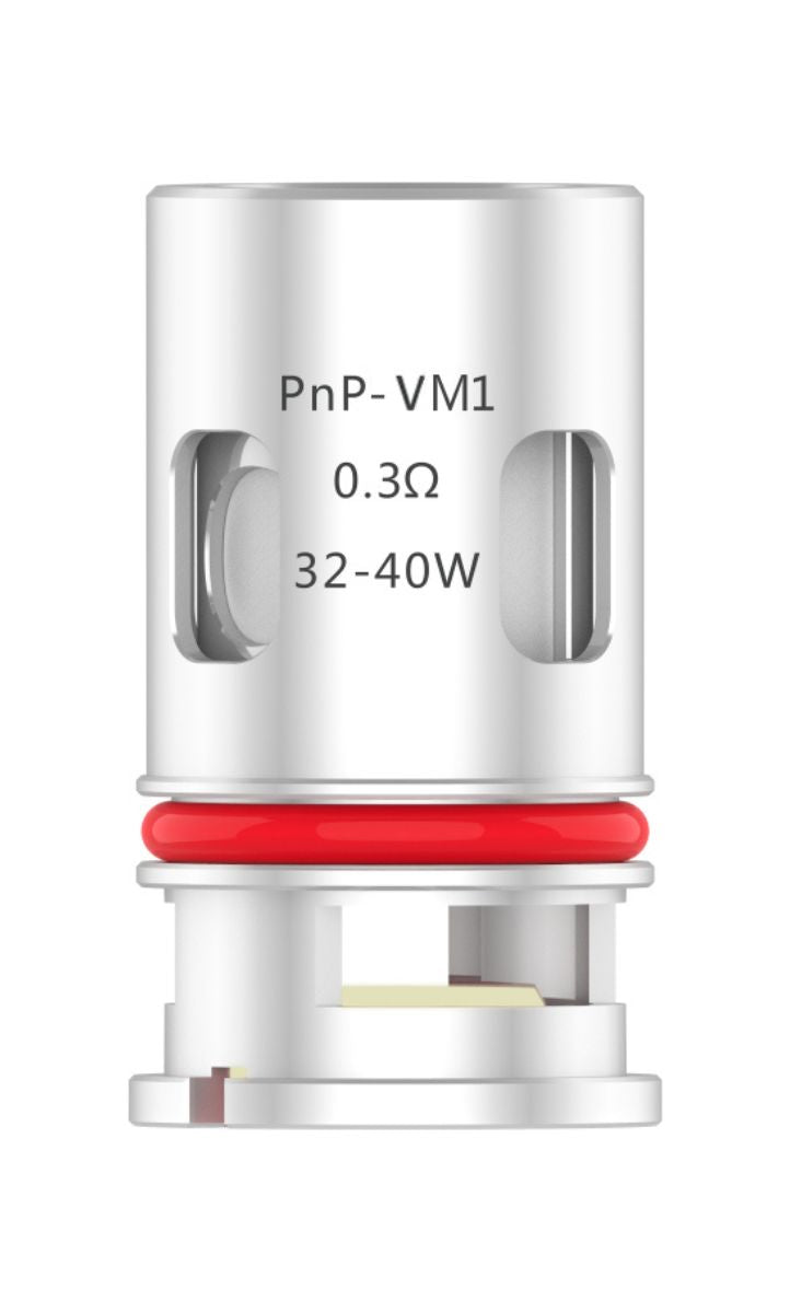 VOOPOO PnP VM1 0.3 Coil 5 stk. hvid spole med rød ring og 0,3 ohm modstand
