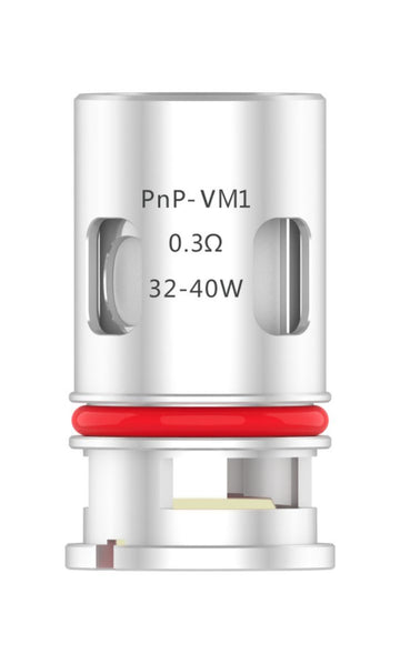 VOOPOO PnP VM1 0.3 Coil 5 stk. hvid spole med rød ring og 0,3 ohm modstand