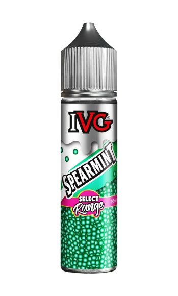 IVG Spearmint 18ML 7030 nikotinfri e-væske i grøn flaske med glinsende dråbeformet hætte