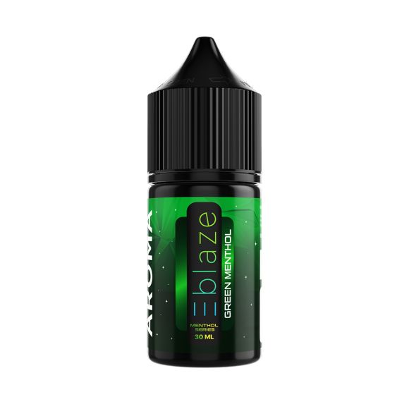 Blaze Green Menthol Aroma 30 ml aromavæske i grøn flaske med sort låg og mentolduft
