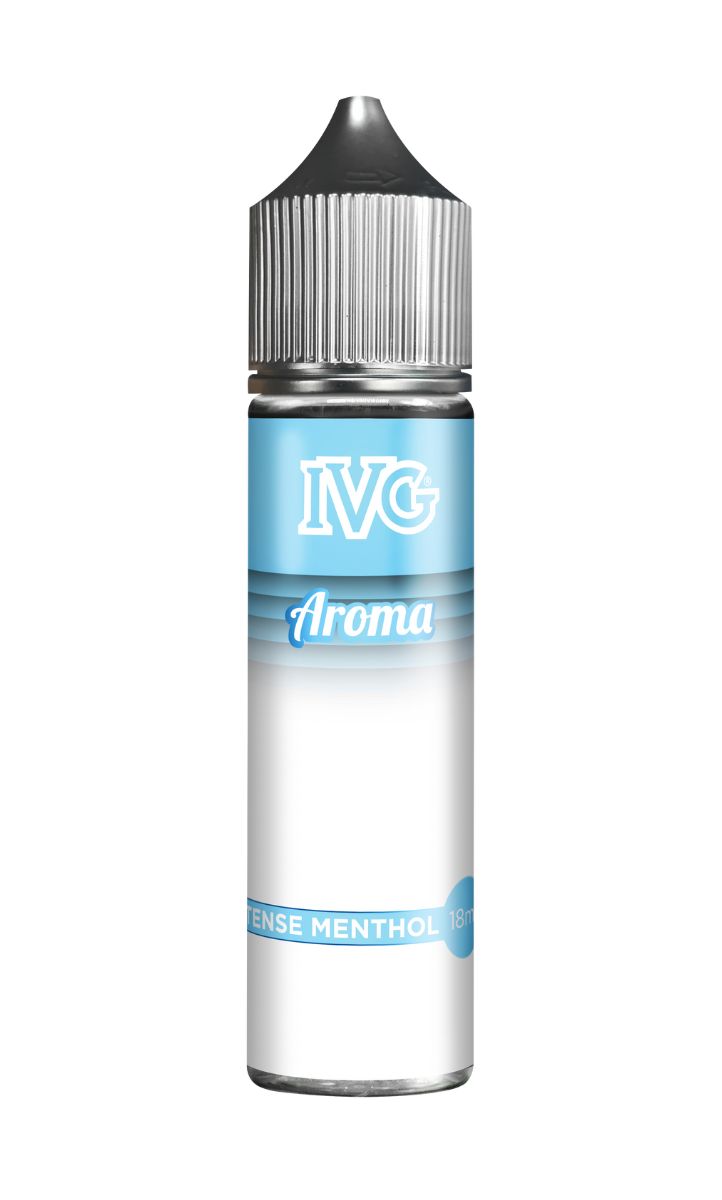 IVG Intense Menthol 18ML 70 30 aroma e væske i blå flaske med sølv hætte og glansfuld etikette