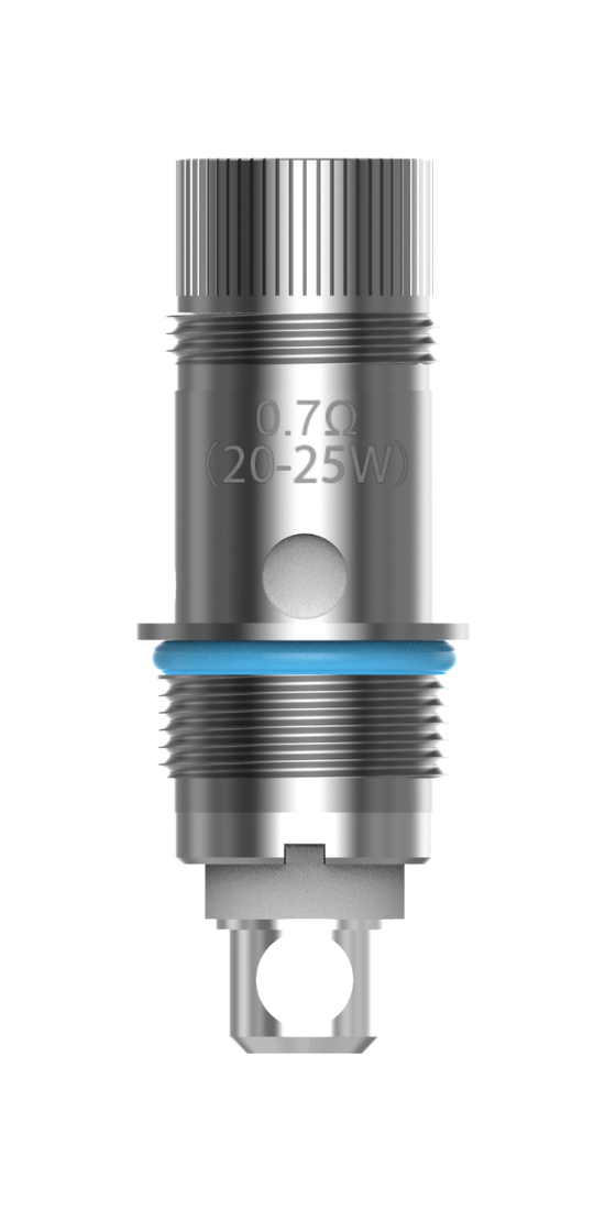 Aspire Nautilus 2s Mesh Replacement Coil 0.7 Ohm 5PCS meshfordamper i grå metal med blå ring