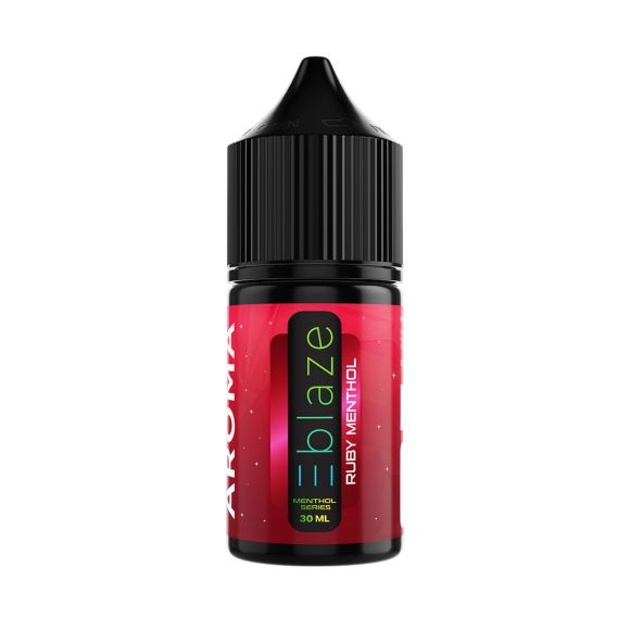 Blaze Ruby Menthol Aroma 30 ml duftvæske i flaske i mørkerød med menthol-duft og aromadiffuser-tilsætning