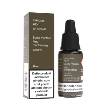 Hangsen Spear Menthol Spr 10ML 50 50 e-væske i mørk glasflaske med mentolsmag og 12 mg ml