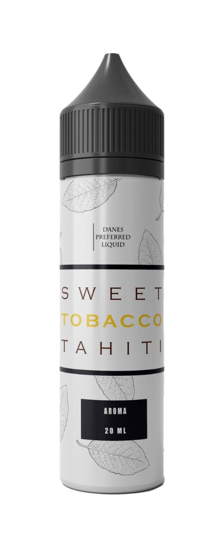 Danes Preferred Liquid Sweet Tobacco Tahiti 20 ml e-væske i hvid flaske med nikotinsalt og smag af cavendish tobak
