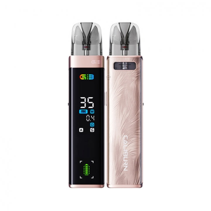 Uwell Caliburn G3 Pro Kit pod vape kit i lyserød med justerbar airflow og tydelig displayvisning