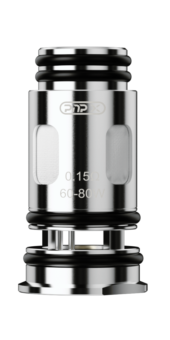 VOOPOO PnP X Coil 0.15 5 PCS dampcoil i sølvmetal med 0,15 ohm og 60 til 80 W